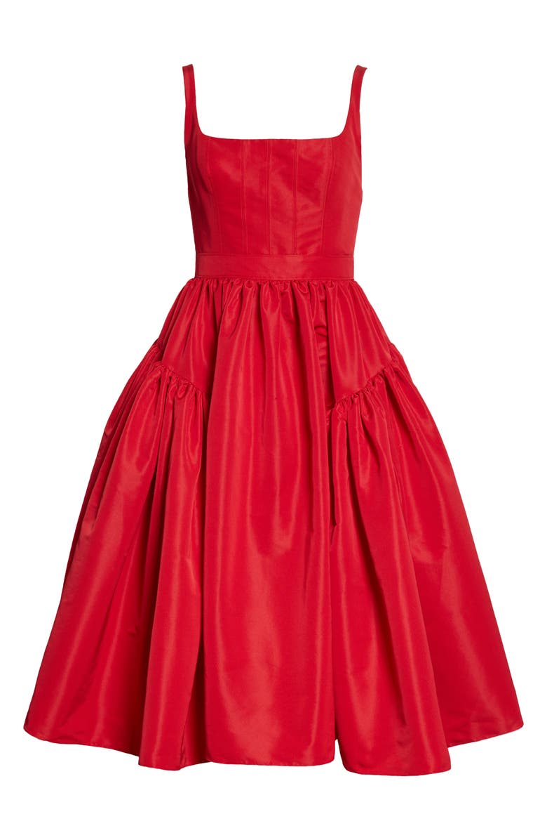 McQueen Alexander McQueen Open Back Fit & Flare Midi Dress, Alternate, color,