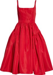 McQueen Alexander McQueen Open Back Fit & Flare Midi Dress