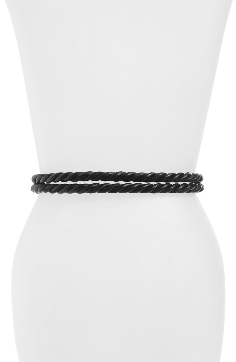 Valentino Garavani Valentino The Rope Braided Leather Belt, Alternate, color,