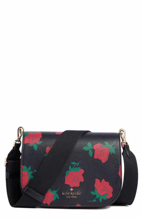 Kate Spade New York madison rose toss print saddle bag