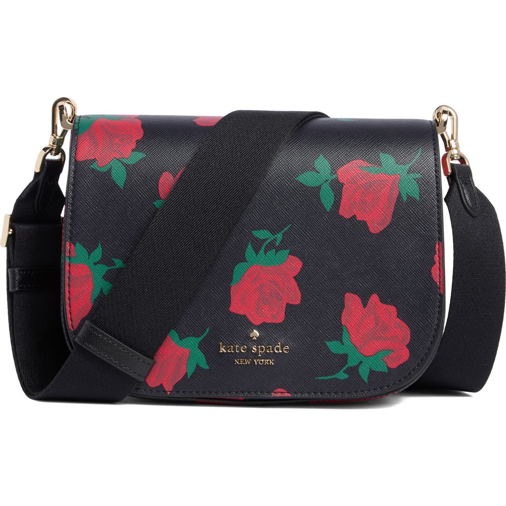 Kate Spade New York Madison Rose Toss Print Saddle Bag In Multi
