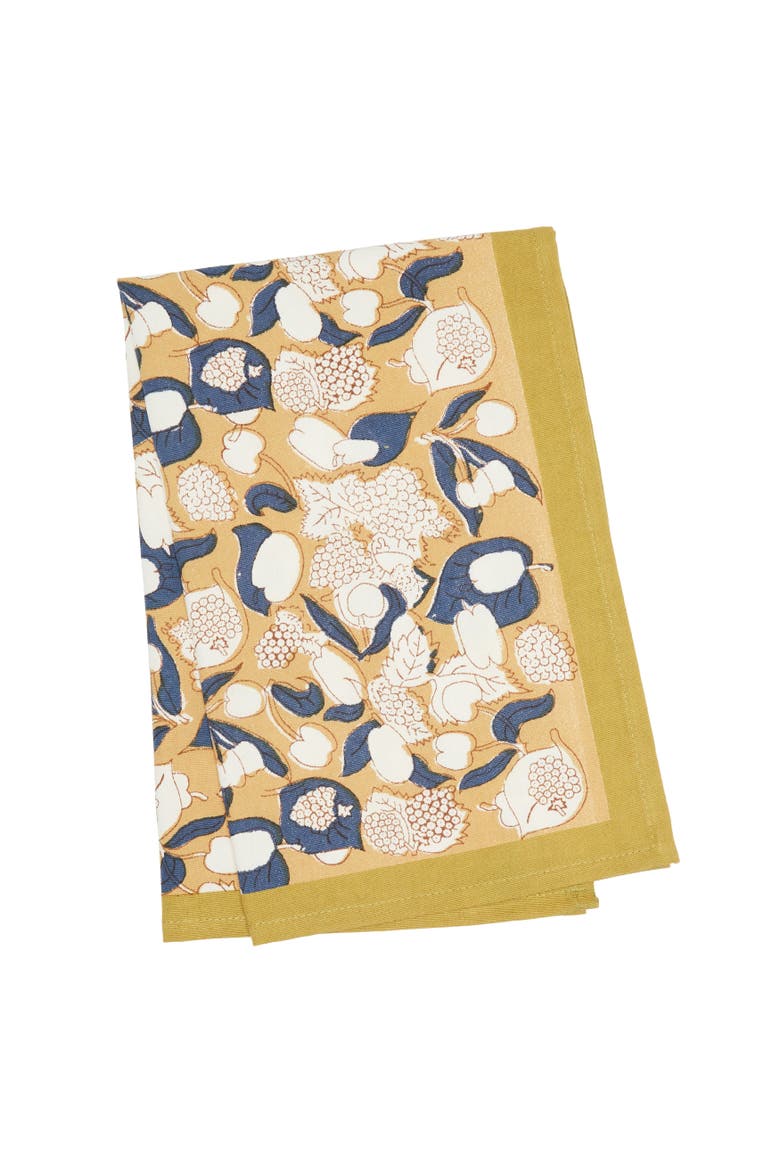Forest Harvest Tea Towels, Main, color, Mustard/Blue 20" x 30"
