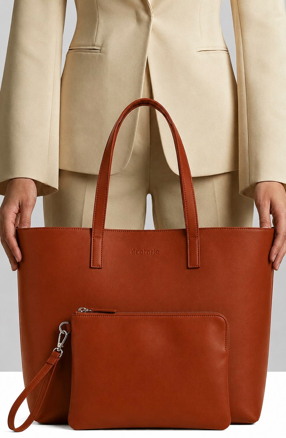 Agatha Leather Tote, Alternate, color, RUST