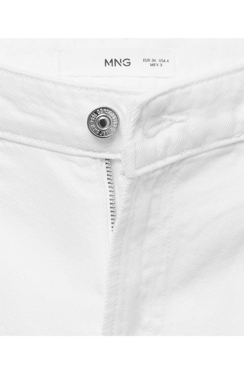 MANGO High Waist Bermuda Denim Shorts, Alternate, color, White