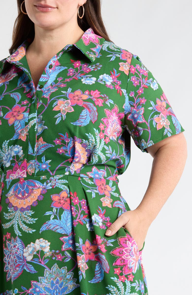 SUGARLIPS Elara Floral Marisy Collared Shirtdress, Alternate, color,