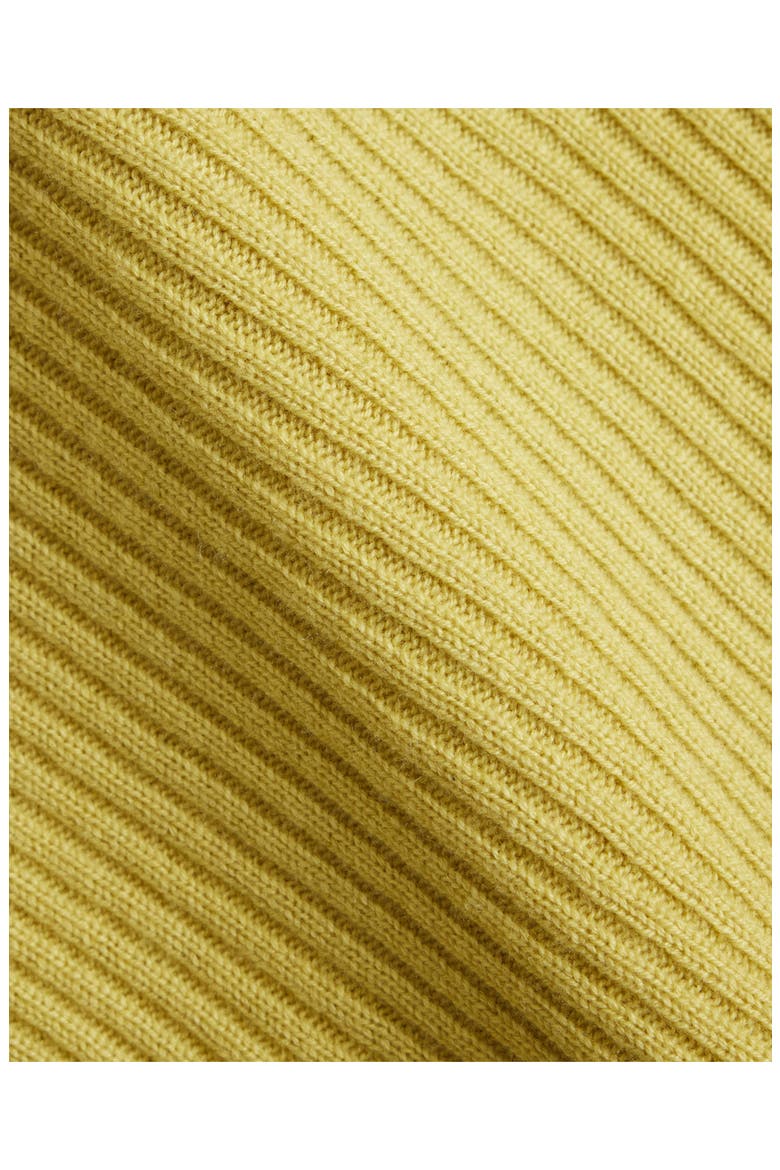 Mock Neck Cashmere & Wool Rib Sweater, Alternate, color, CHARTREUSE