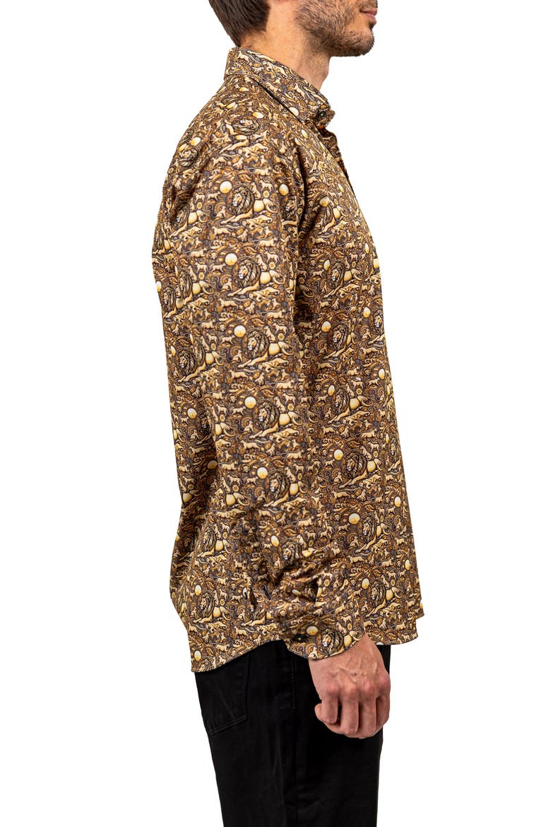 Fibonacci Stretch Ascension 3318 Contemporary Fit Button-Up Shirt, Alternate, color, YELLOW