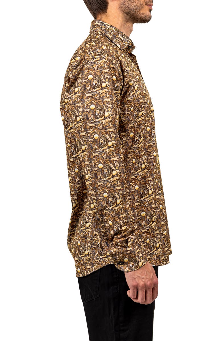 Maceoo Fibonacci Stretch Ascension 3318 Contemporary Fit Button-Up Shirt, Alternate, color, Yellow