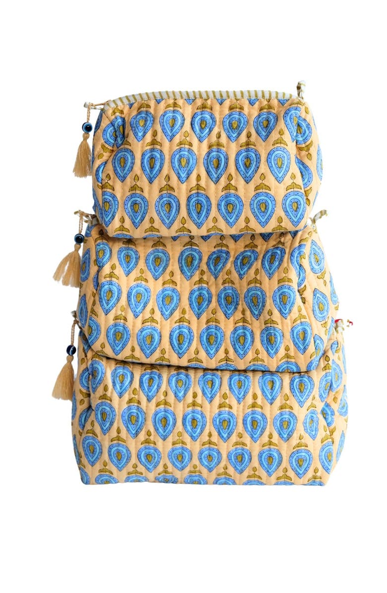 Inner Child Evil Eye Charm Toiletry Bag - Set of 3, Main, color, Natural