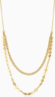 Oradina 14K Yellow Gold Wanderlust Layered Necklace