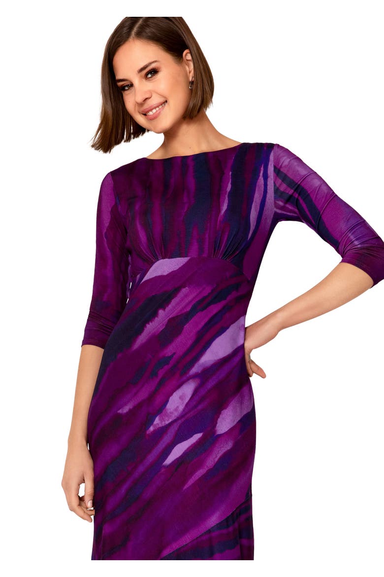 Asymmetric Bias Cut Midi Dress, Alternate, color, Vivid Plum