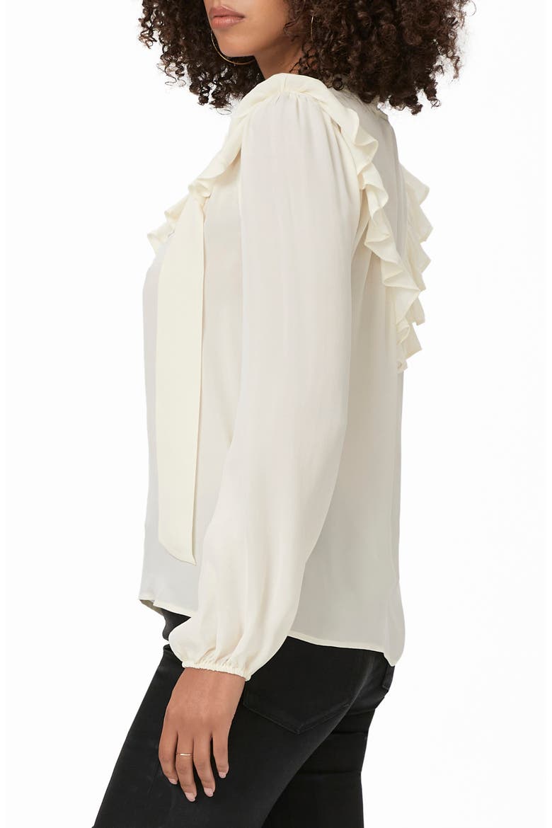 Katya Ruffle Tie Neck Silk Top, Alternate, color, ANT WHITE