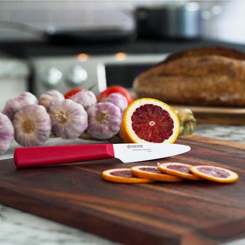 Kyocera Innovationwhite 3-inch Ceramic Paring Knife, White Blade In Red