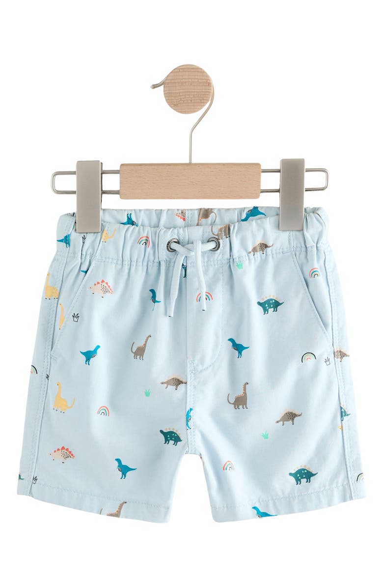 NEXT Kids' Dino Print Cotton Drawstring Shorts, Main, color, 