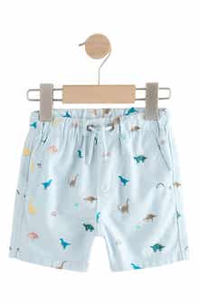 NEXT Kids' Dino Print Cotton Drawstring Shorts