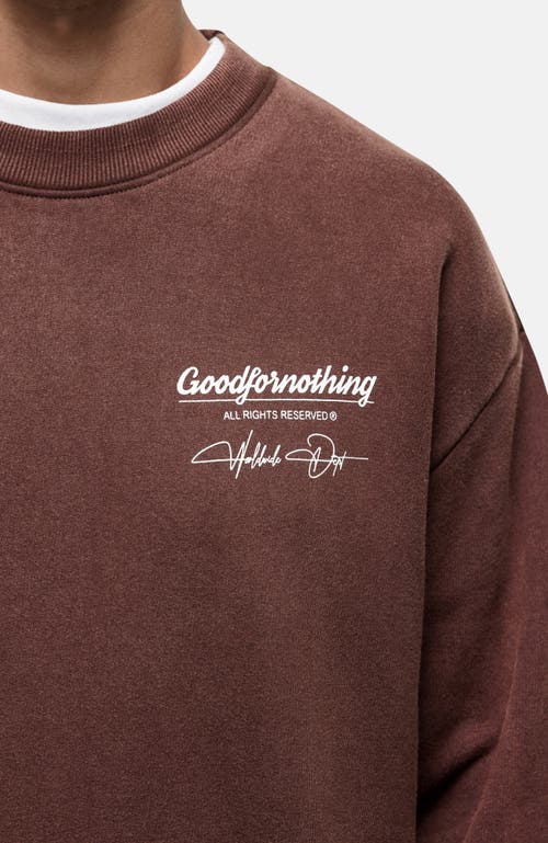 Good For Nothing Washed Rust Cult Sweathsirt In Brown