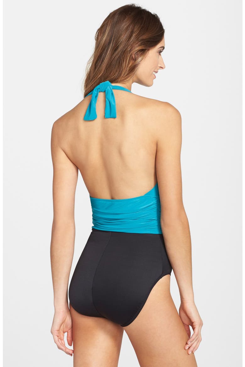 Magic Suit by Miraclesuit® 'Yves' Halter One-Piece Swimsuit, Alternate, color, JADE