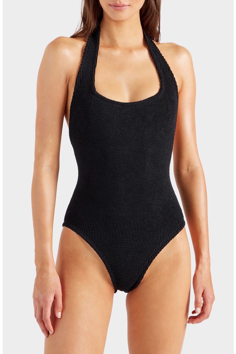 Sandy Halter One-Piece Swimsuit, Main, color, BLACK