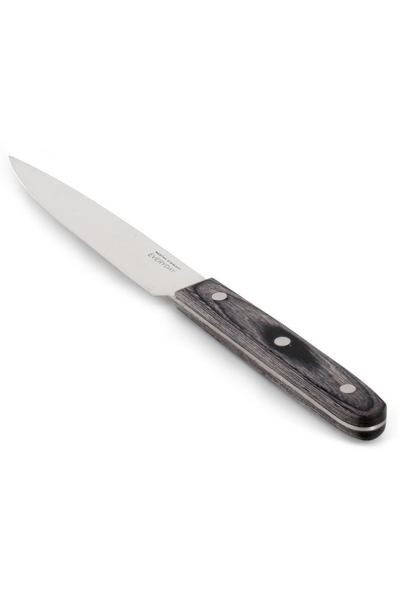 Martha Stewart Everyday 5 Inch Stainless Steel Utility Knife with Wood Handle, Alternate, color, Dark Gray