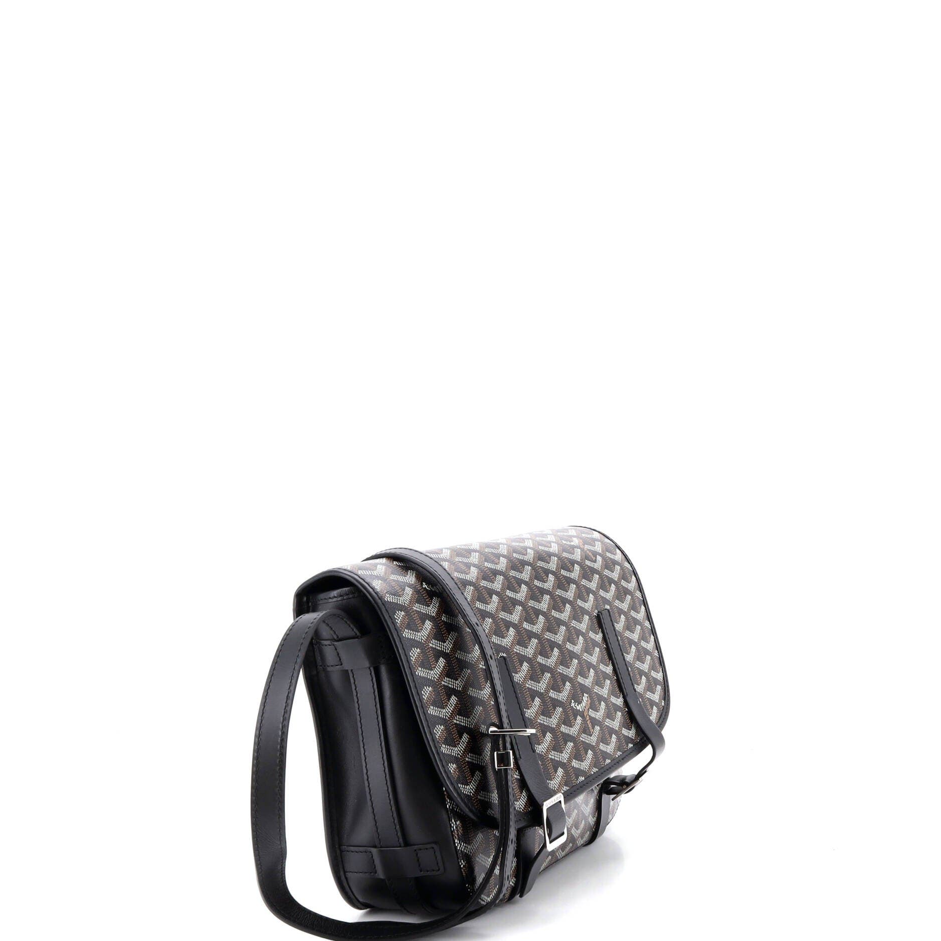 Pre-Owned Goyard Belvedere Messenger Bag Coated Canvas MM, Alternate, color, Black