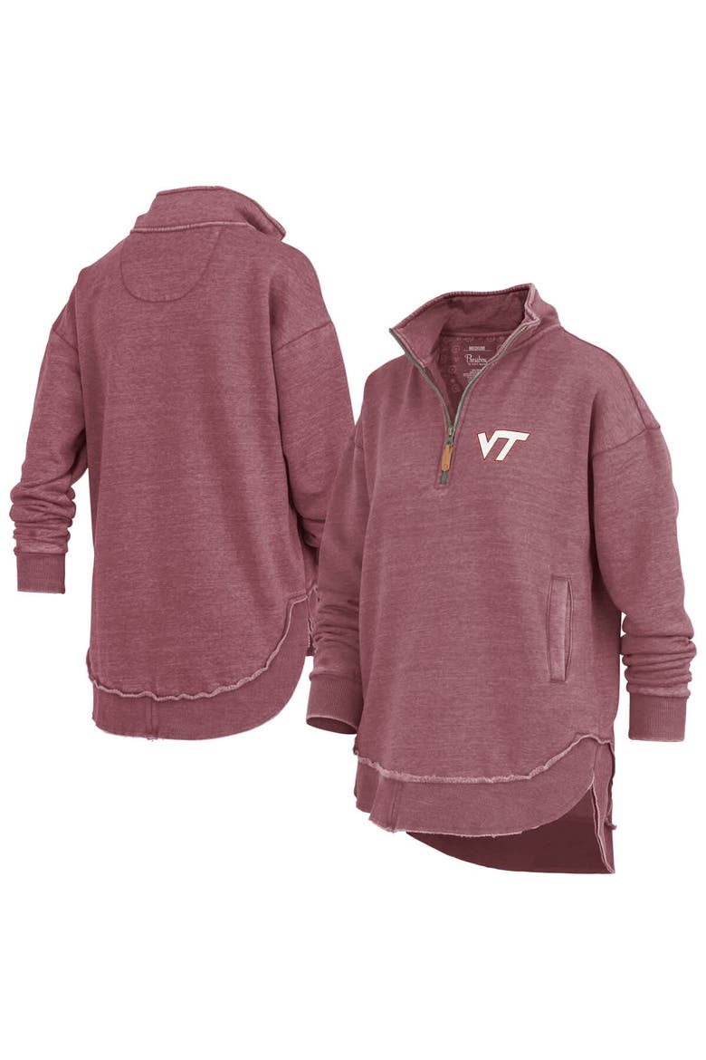 Women's Pressbox Maroon Virginia Tech Hokies Northfork Sojourn Poncho Quarter-Zip Sweatshirt, Main, color, Maroon