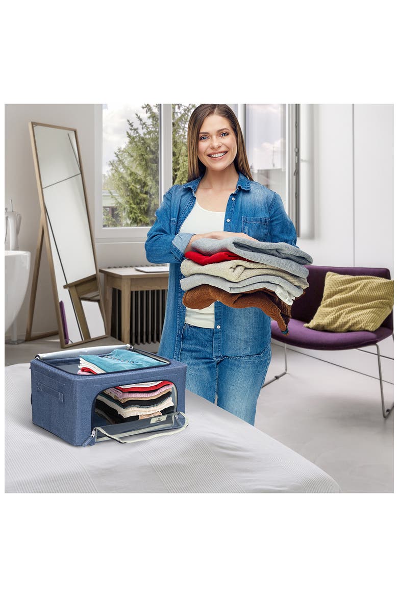 4-Pack Foldable Storage Boxes, Alternate, color, BLUE