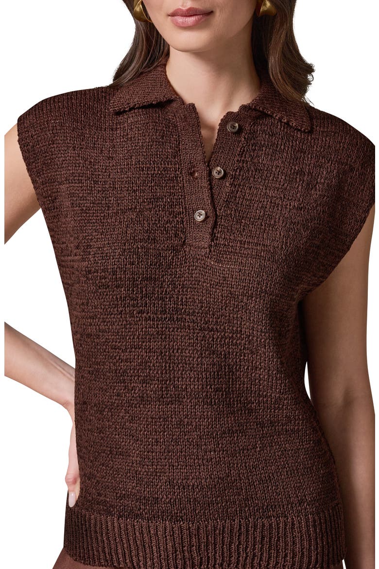 Sleeveless Polo Sweater, Alternate, color, CANYON