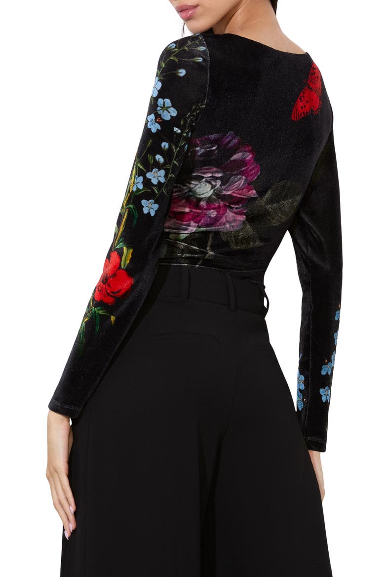 Delaina Floral & Butterfly Print Scoop Neck Top, Alternate, color, IN THE WIND FLORAL