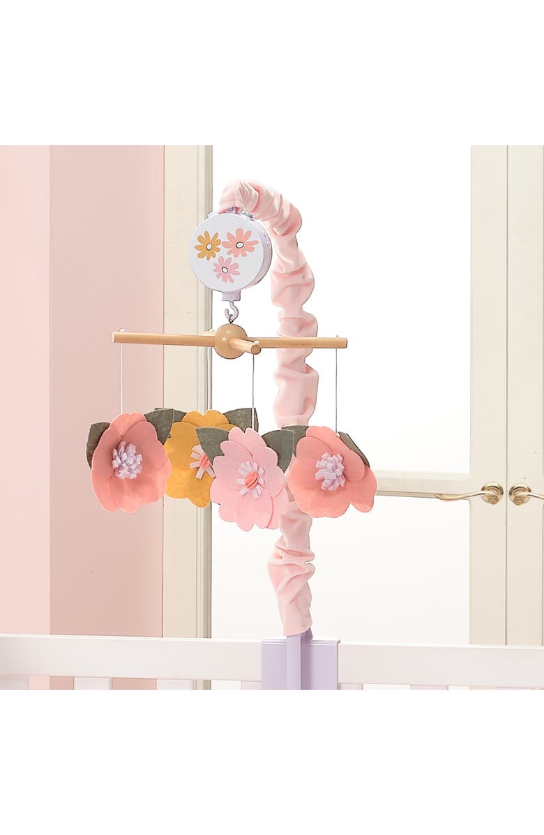 Lambs & Ivy Little Garden Felt Flowers Musical Baby Crib Mobile Soother Toy, Alternate, color, Multicolor