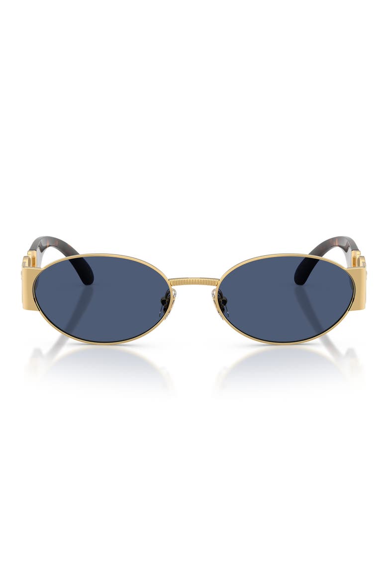 56mm Oval Sunglasses, Main, color, GOLD / DARK BLUE