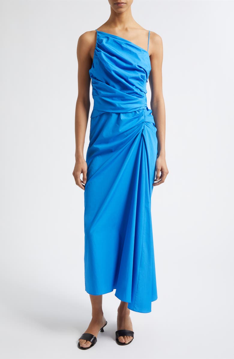 A.L.C. Juno One-Shoulder Cotton Dress, Main, color, Cornflower