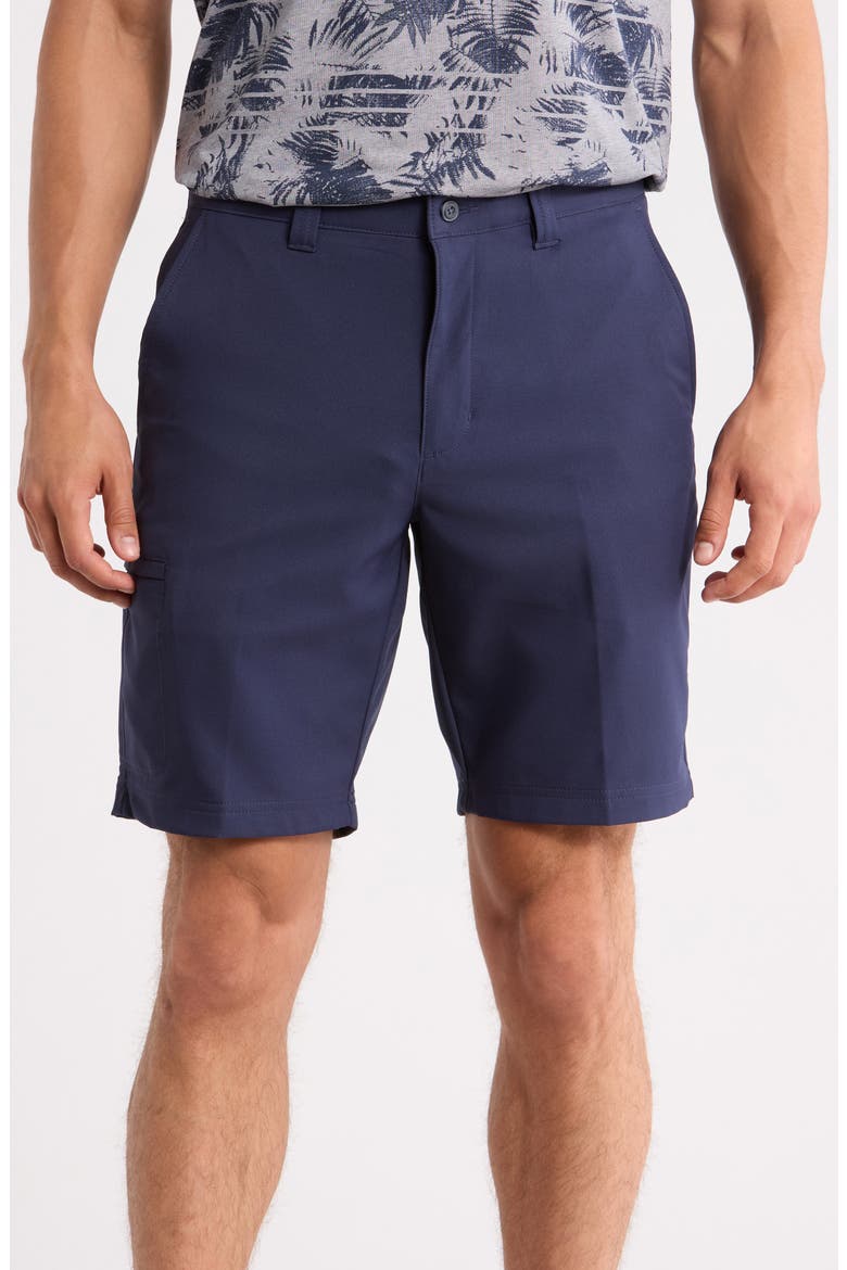 Flat Front Stretch Cargo Golf Shorts, Main, color, PEACOAT