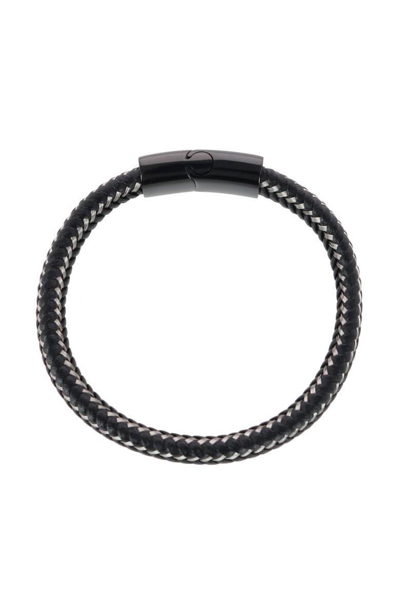 Trafalgar Esteban Black and Silver Braided Bracelet, Alternate, color, Black