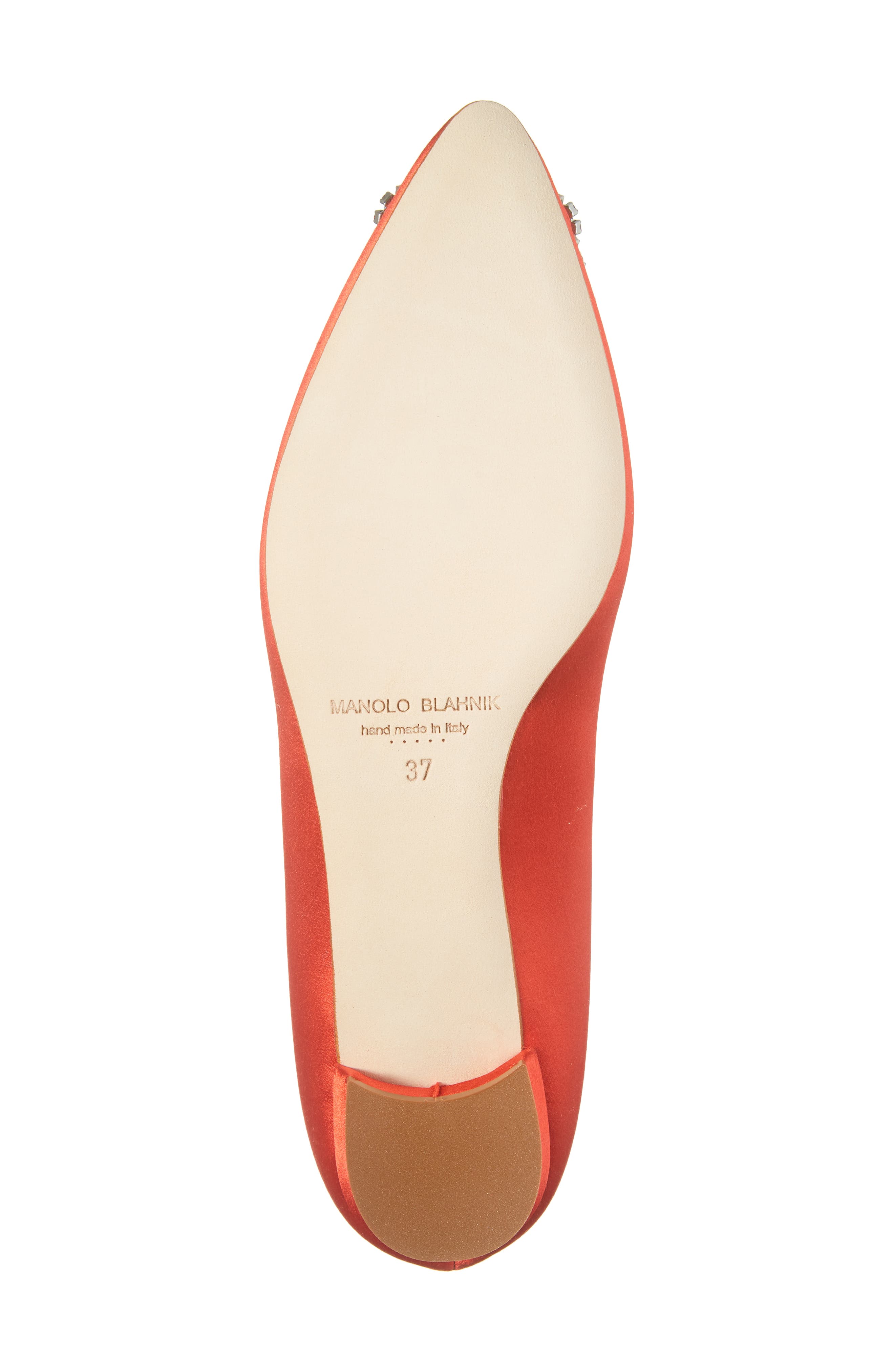 Manolo Blahnik Hangisi Jeweled Pointy Toe Flat, Alternate, color, 