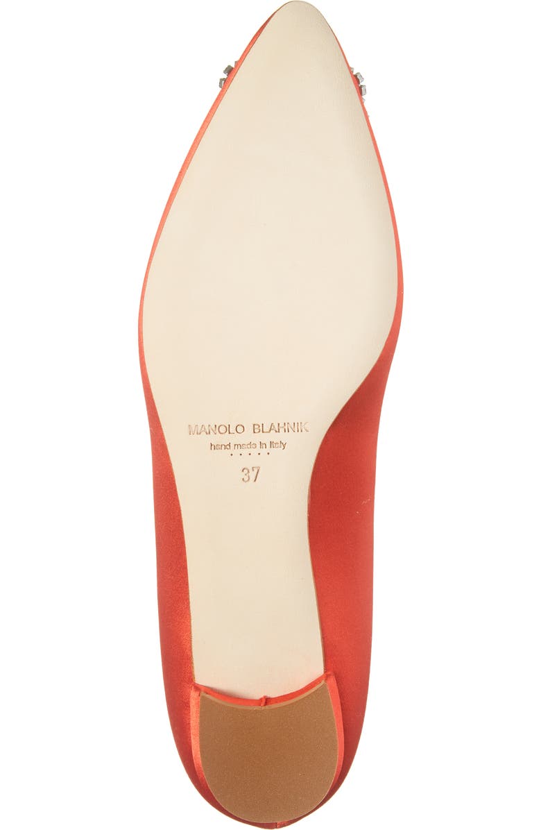 Manolo Blahnik Hangisi Jeweled Pointy Toe Flat, Alternate, color,