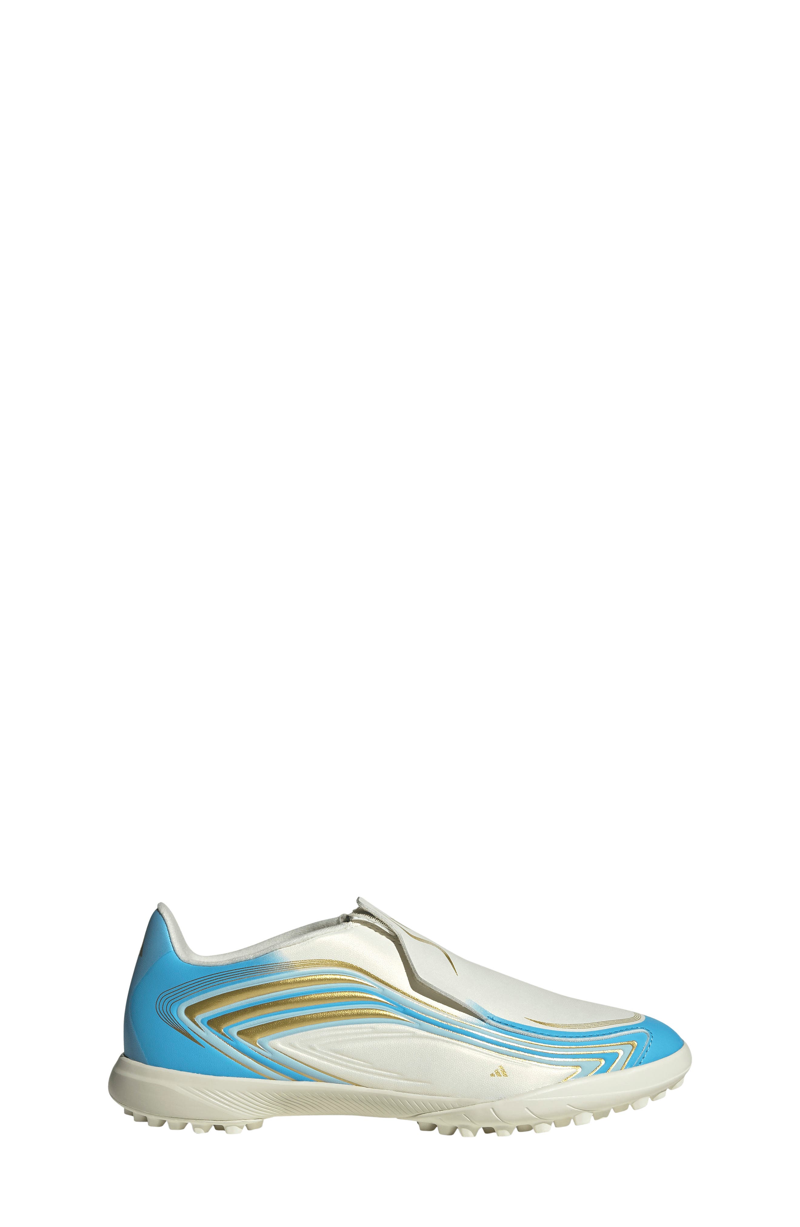Kids' F50 Messi League LL Soccer Cleat, Alternate, color, IVORY/ BLUE / ICEY BLUE