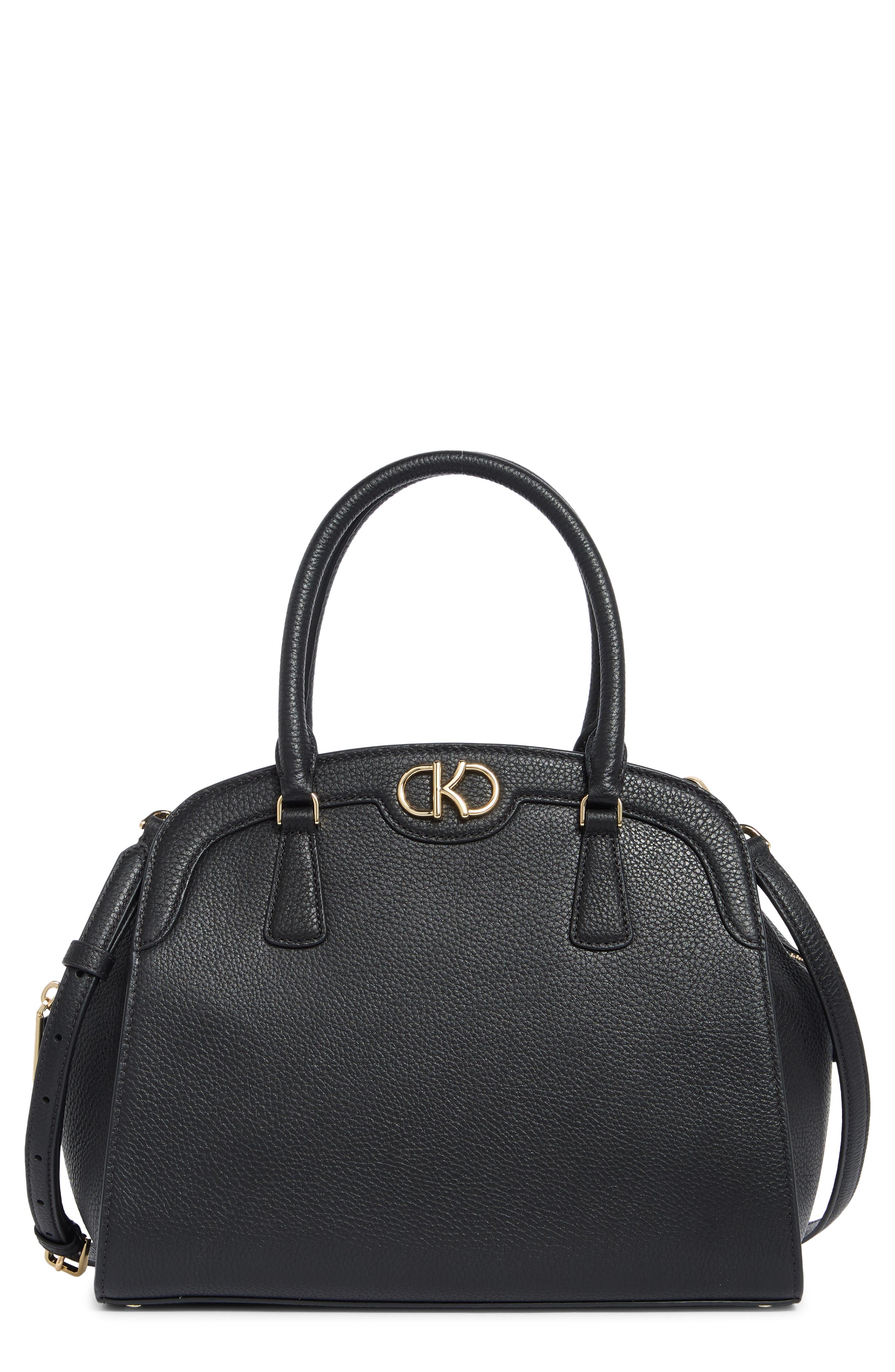 kyla pebble leather satchel bag