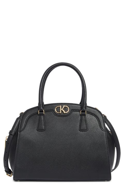 kyla pebble leather satchel bag