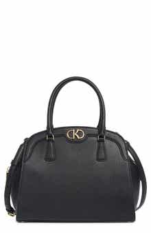 kyla pebble leather satchel bag