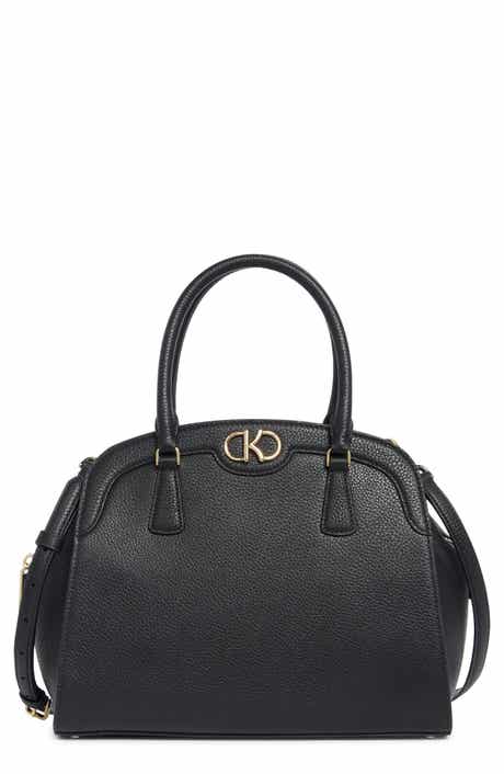 kyla pebble leather satchel bag