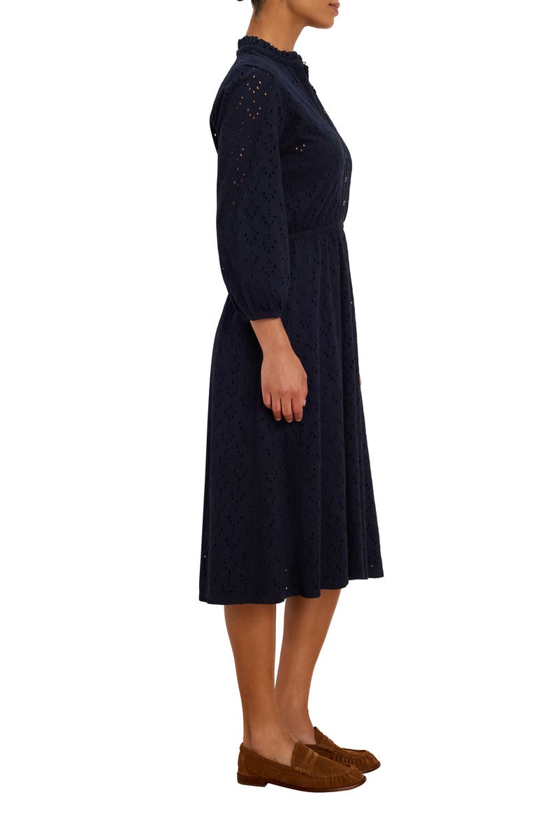 High Tea Knit Eyelet Midi Dress, Alternate, color, DARK INDIGO