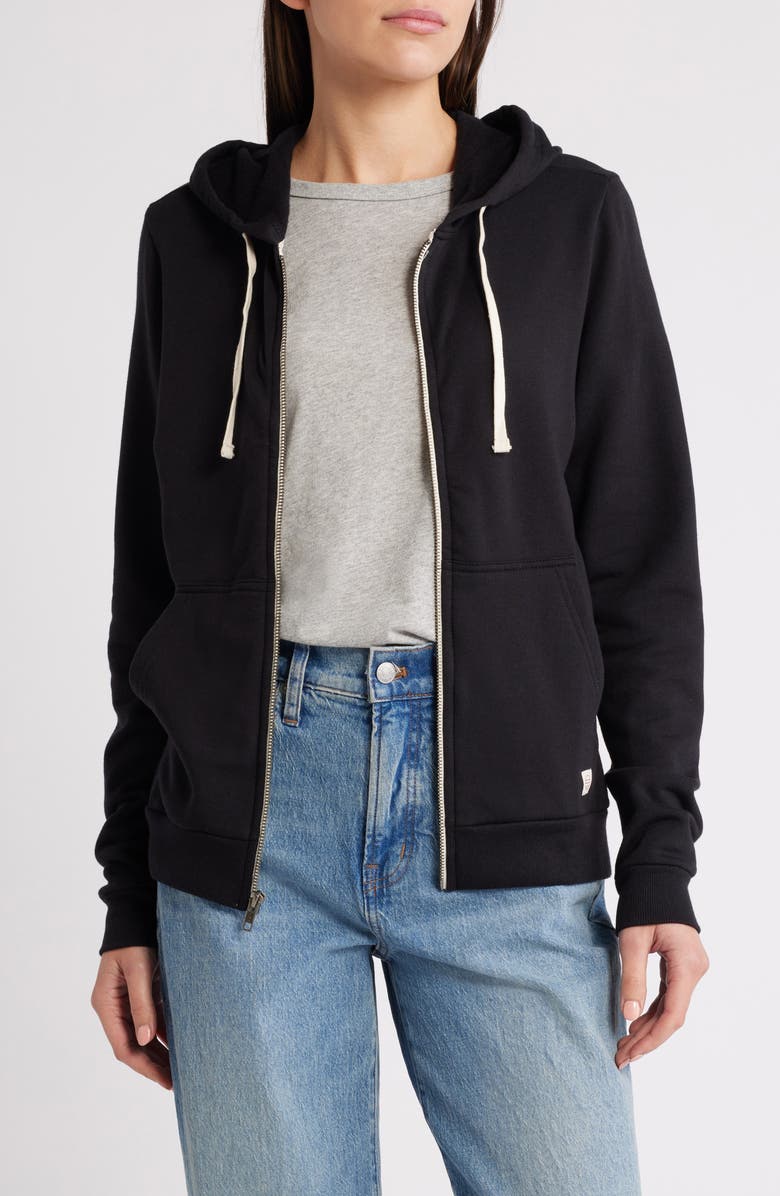 Marine Layer Afternoon Full Zip Hoodie, Main, color, Black