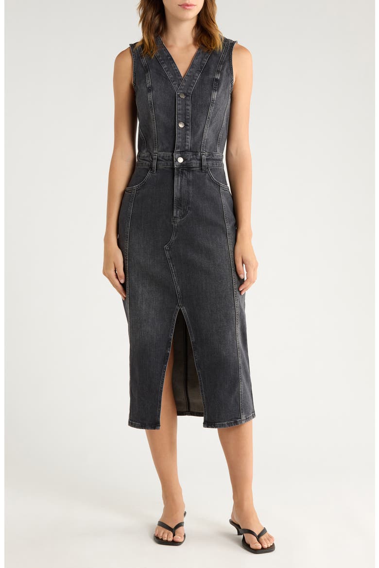 Westwood Sleeveless Denim Dress, Main, color, BLACK PEARL
