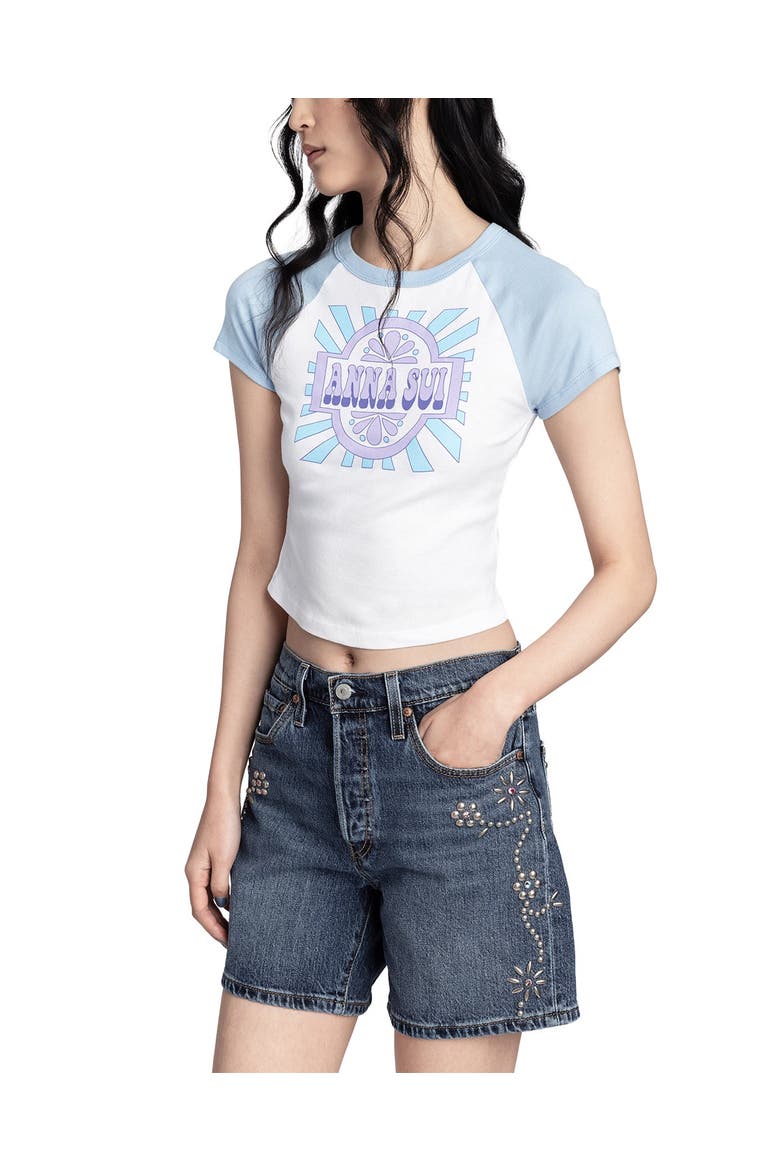 Studded Shorts, Alternate, color, Denim