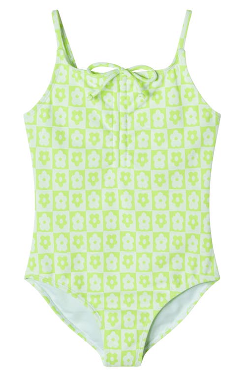 ANDY & EVAN ANDY & EVAN KIDS' TEXTURED FLORAL ONE-PIECE SWIMSUIT 