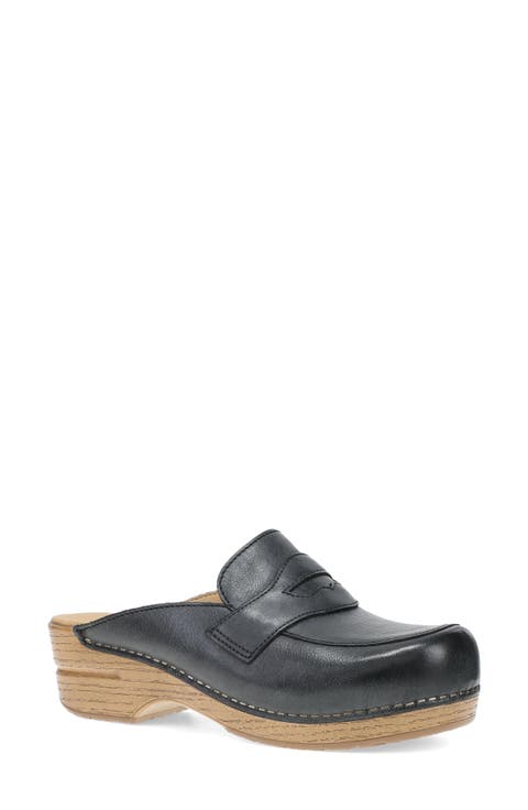 Lyric Leather Penny Loafer Clog