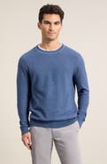 Nordstrom Two Tone Cotton & Cashmere Crewneck Sweater