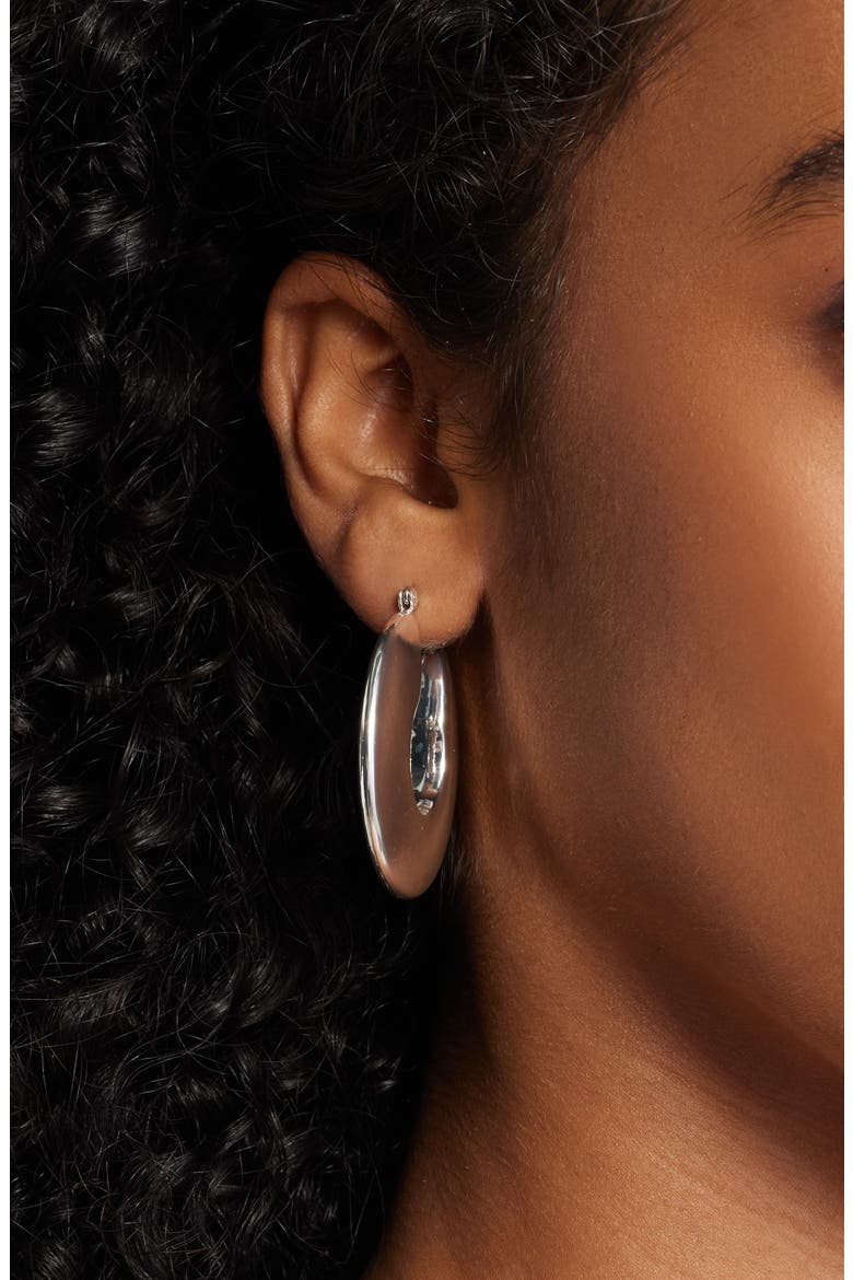 Bold Polished Hoop Earrings, Alternate, color, SILVER