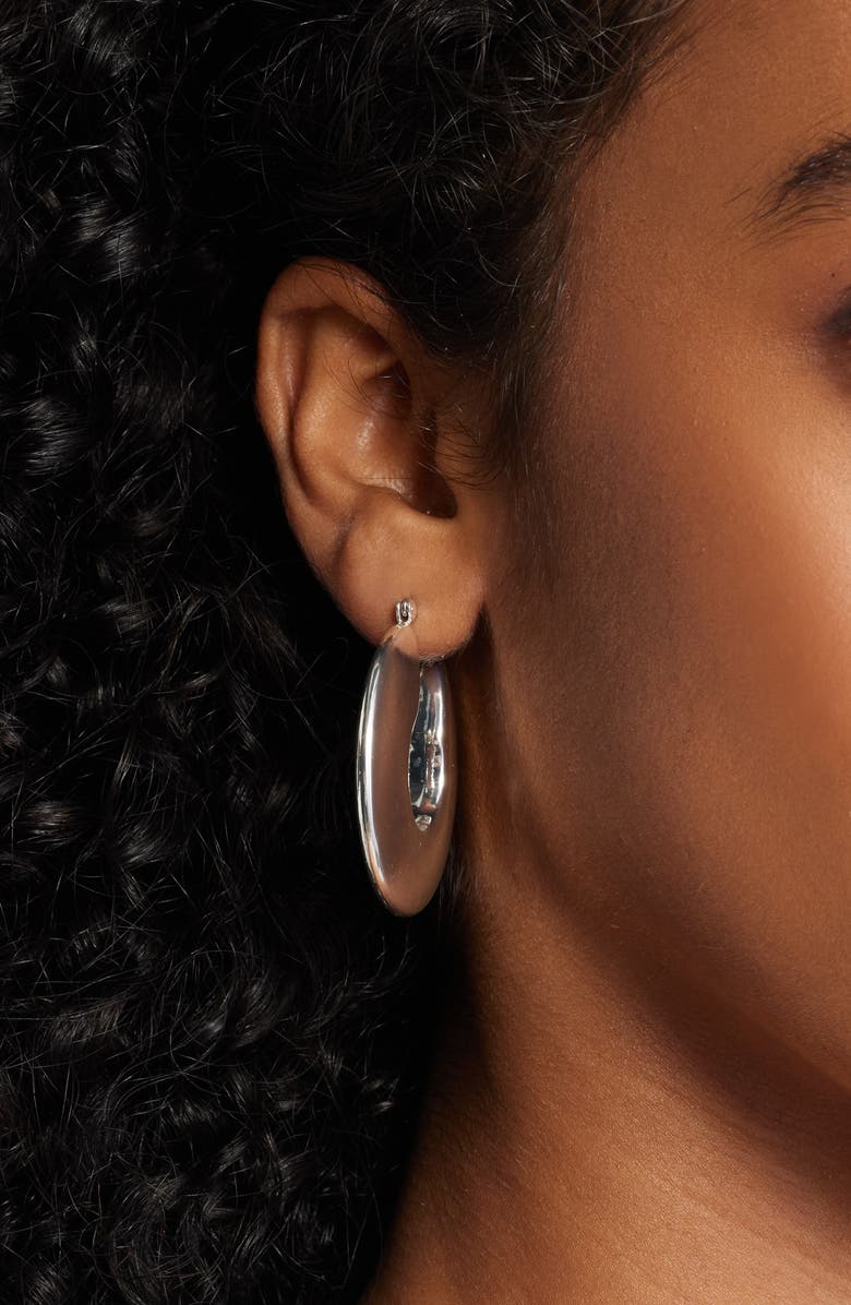 Nordstrom Bold Polished Hoop Earrings, Alternate, color, Silver