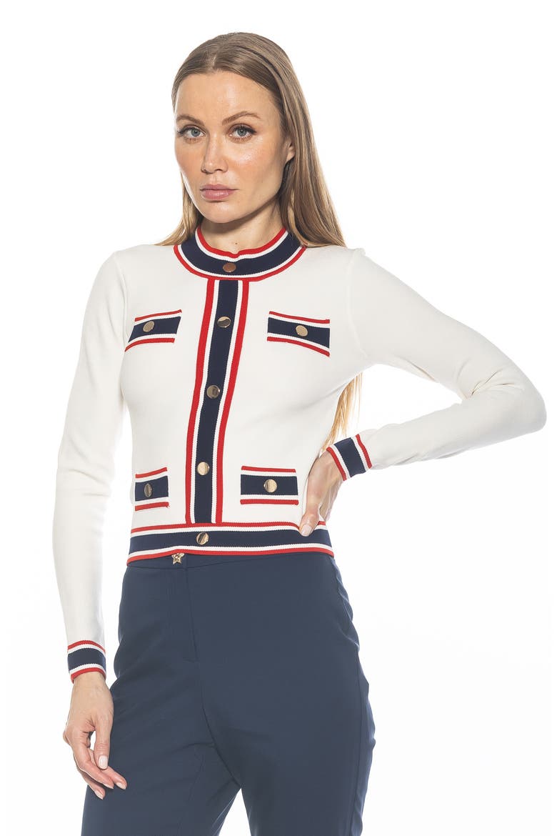 Kiley Stripe Crop Sweater, Alternate, color, IVORY MULTI
